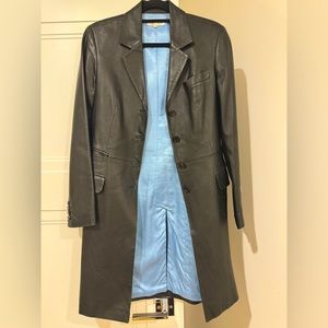 Hilfiger size 6 long leather blazer